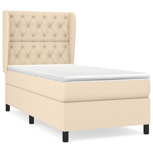 vidaXL Boxspringbett Boxspringbett mit Matratze Creme 80x200 cm Stoff Bett günstig online kaufen