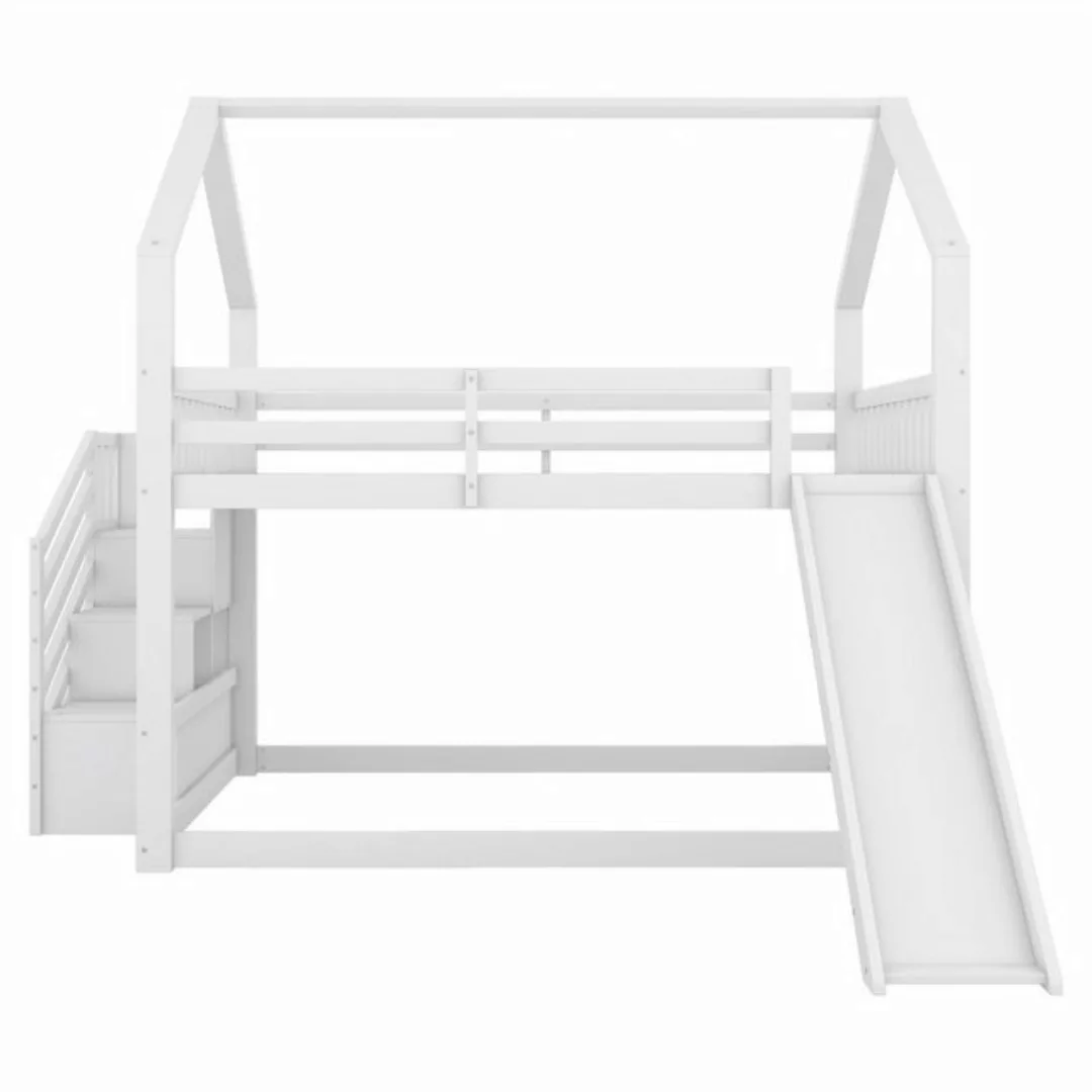 autolock Etagenbett 140x200cm Etagenbett mit Stauraumtreppe und Rutsche, We günstig online kaufen