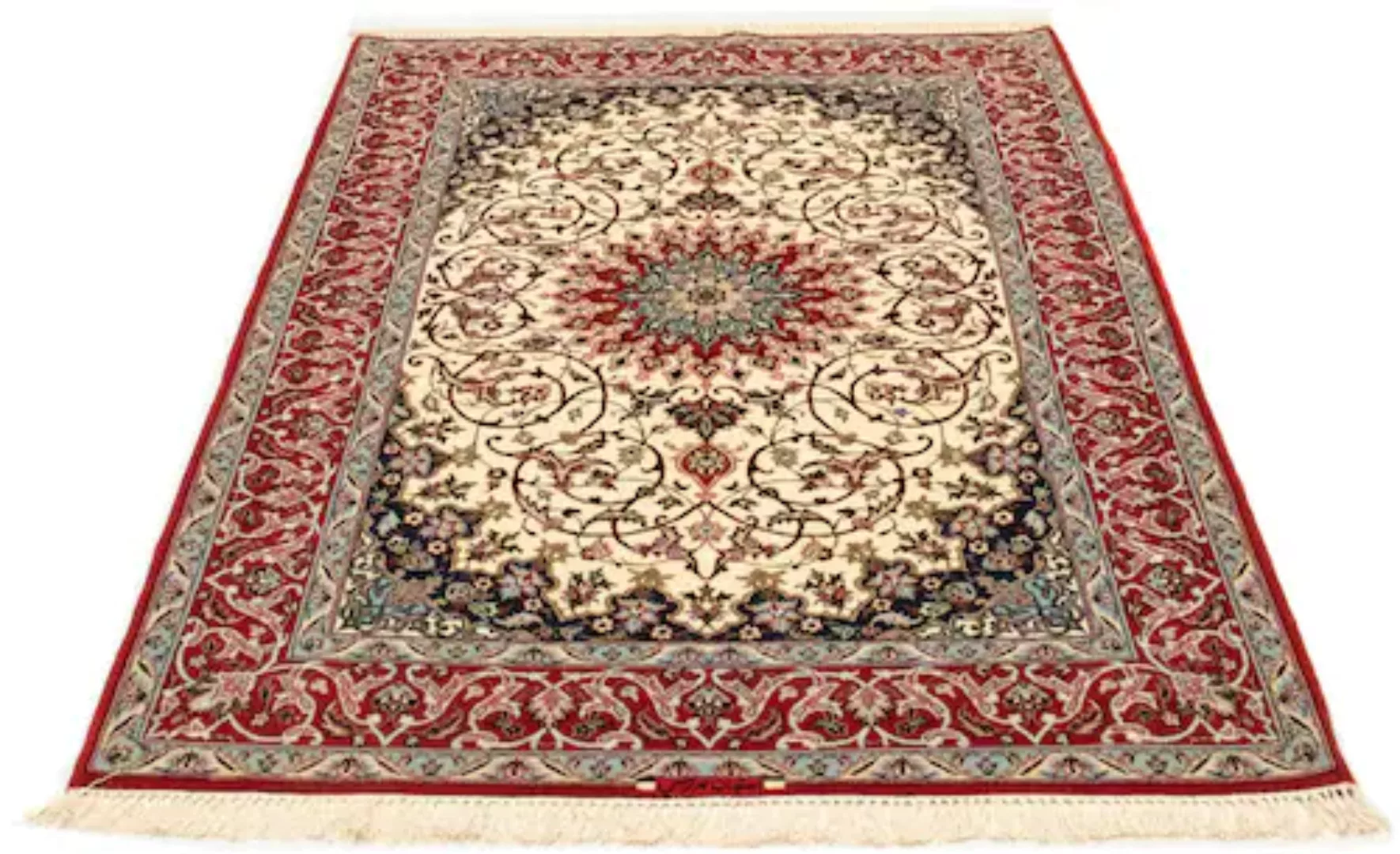 morgenland Teppich »Isfahan Teppich handgeknüpft beige«, rechteckig, 7 mm H günstig online kaufen