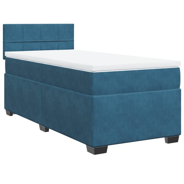 vidaXL Bett Boxspringbett mit Matratze Blau 100x200 cm Samt günstig online kaufen