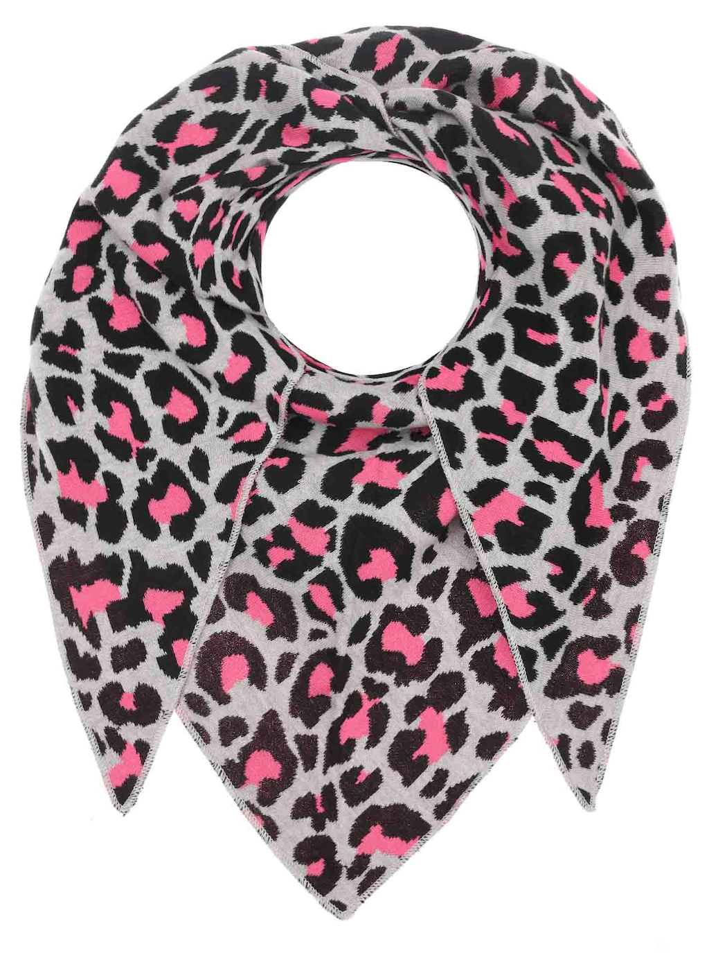 Zwillingsherz Dreieckstuch ""Summer Lacey"", Feinstrick, Leomuster, Neonkan günstig online kaufen