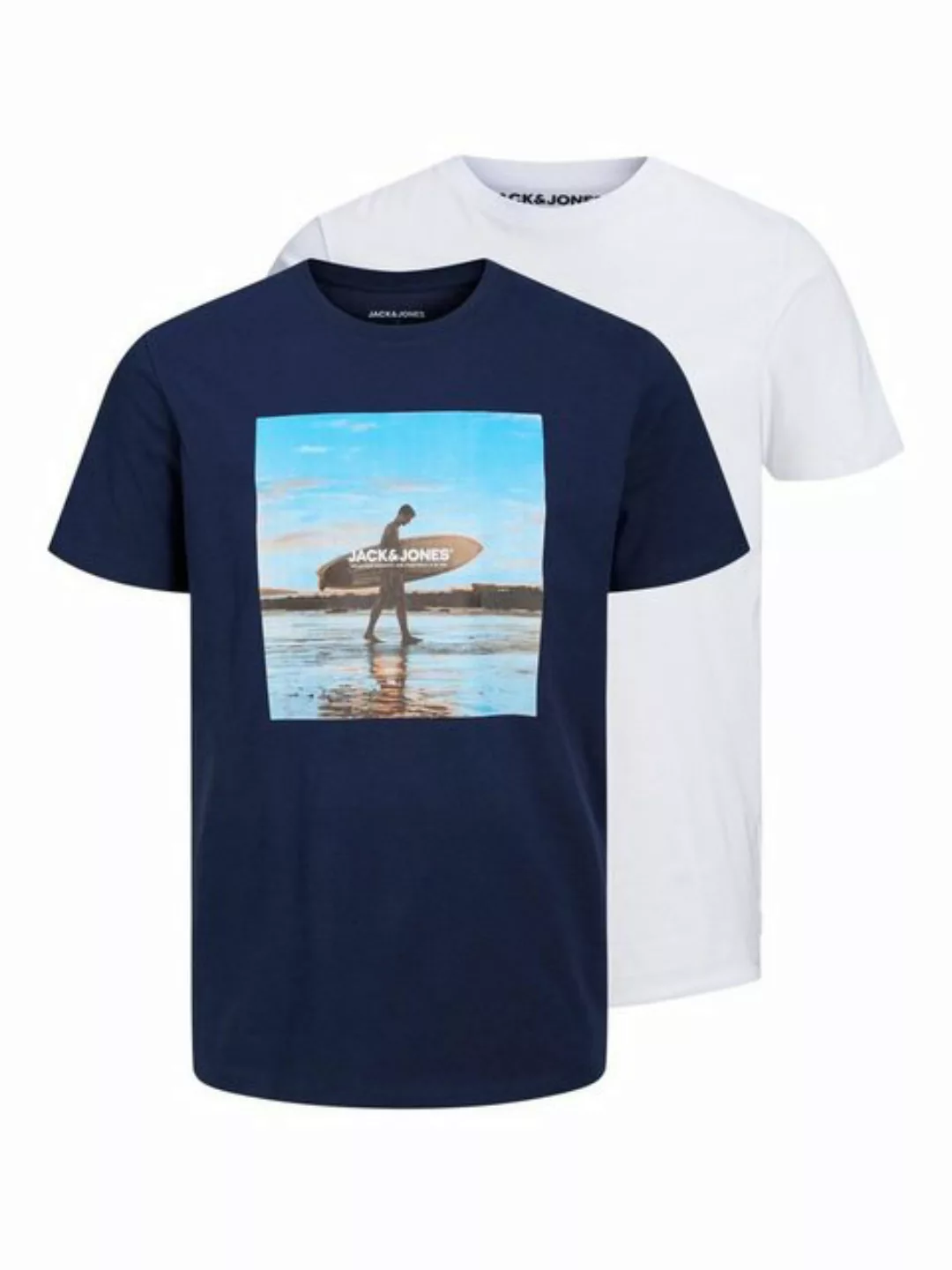 Jack & Jones Herren Rundhals T-Shirt JJGEM 2er PACK - Regular Fit günstig online kaufen