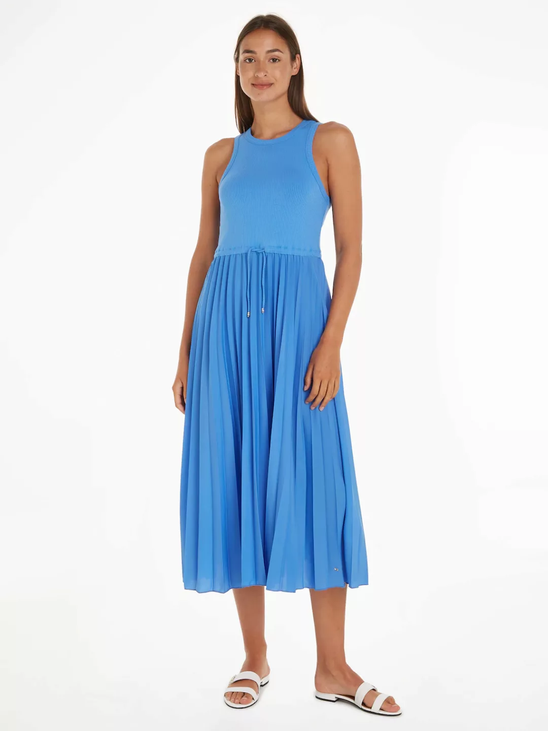 Tommy Hilfiger Midikleid "RIB TANK PLEATED DRESS MIDI NS", mit Schleifenban günstig online kaufen