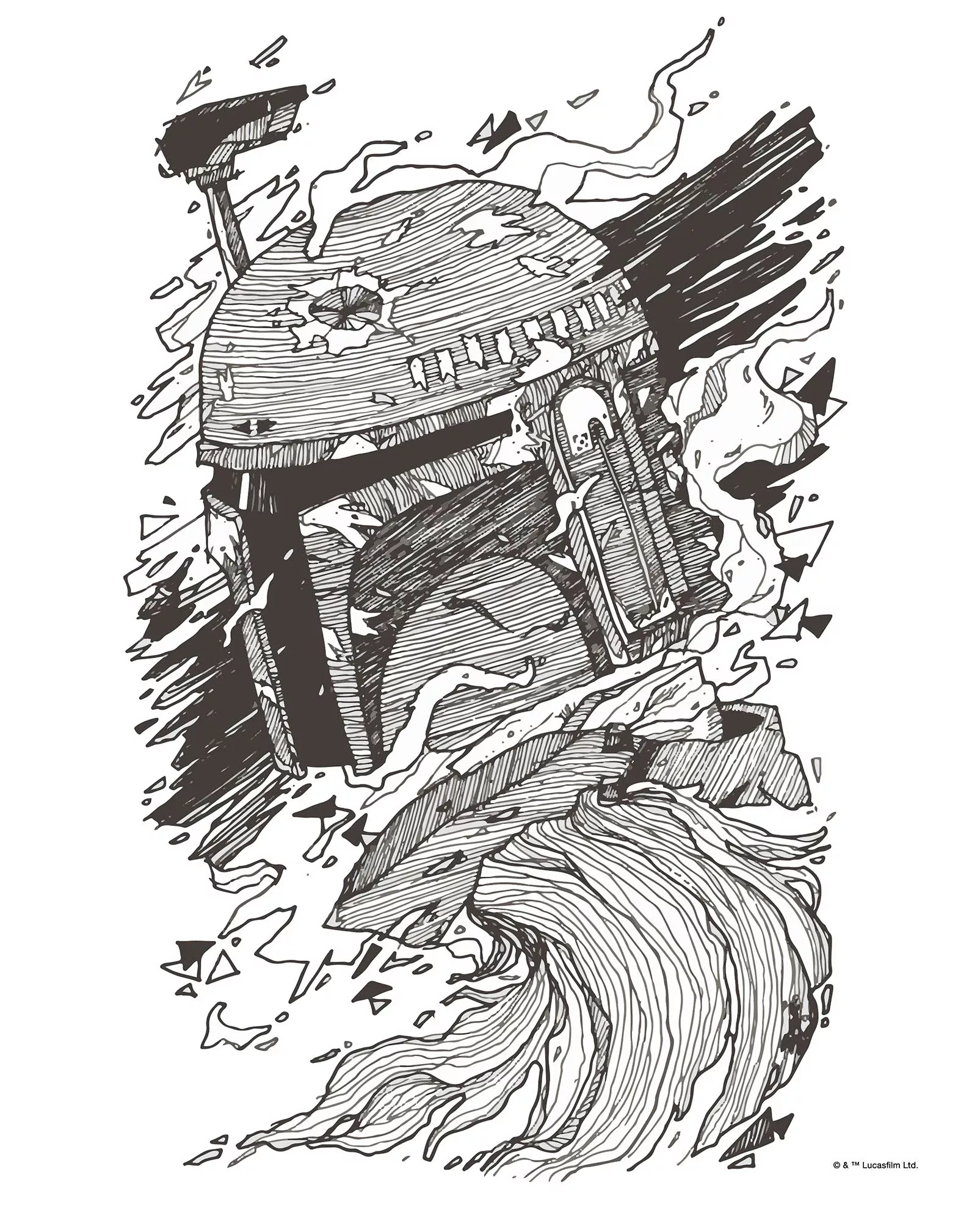 Komar Wandbild "Star Wars Boba Fett Drawing", (1 St.) günstig online kaufen