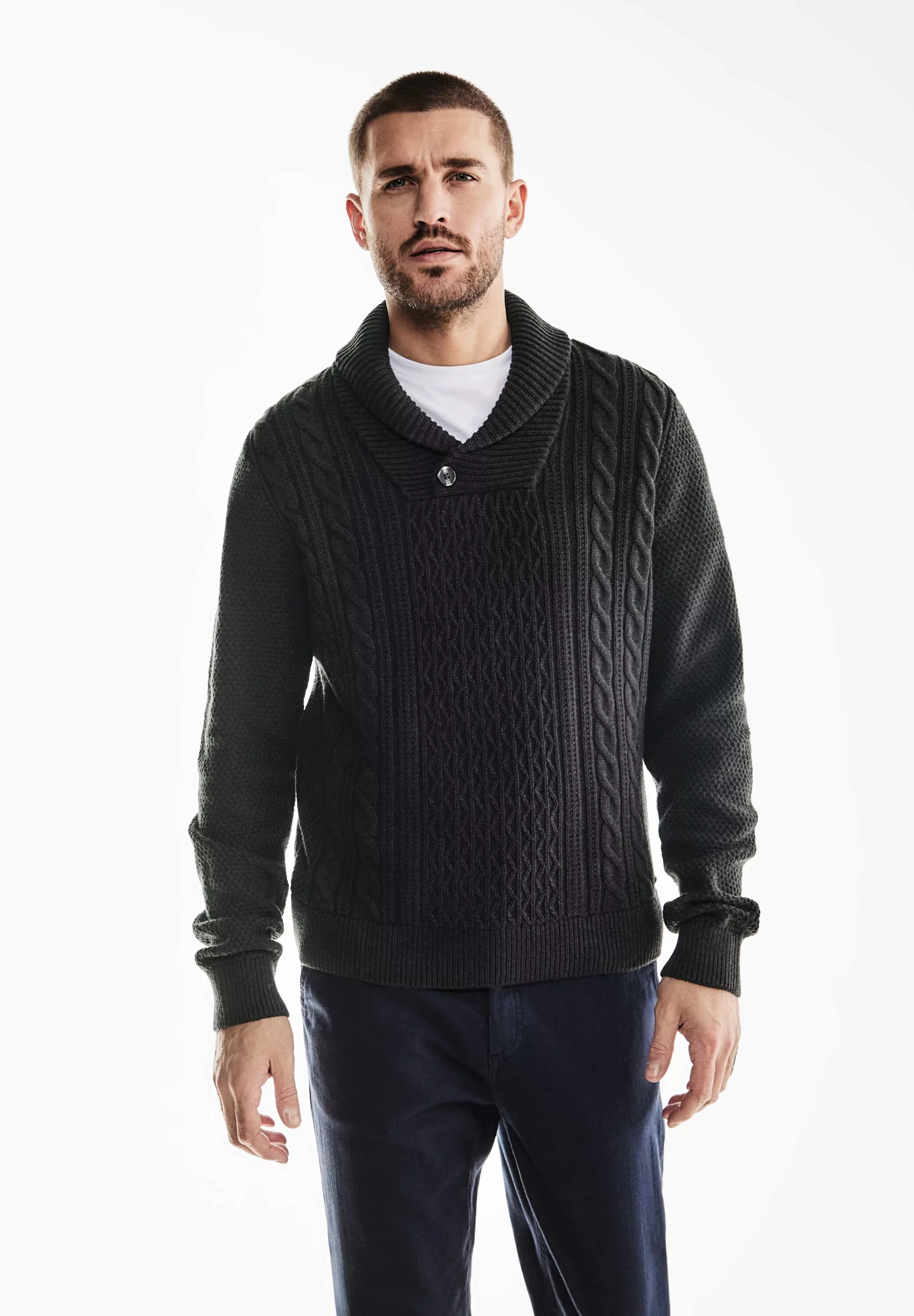 STREET ONE MEN Strickpullover, Grobstrick günstig online kaufen