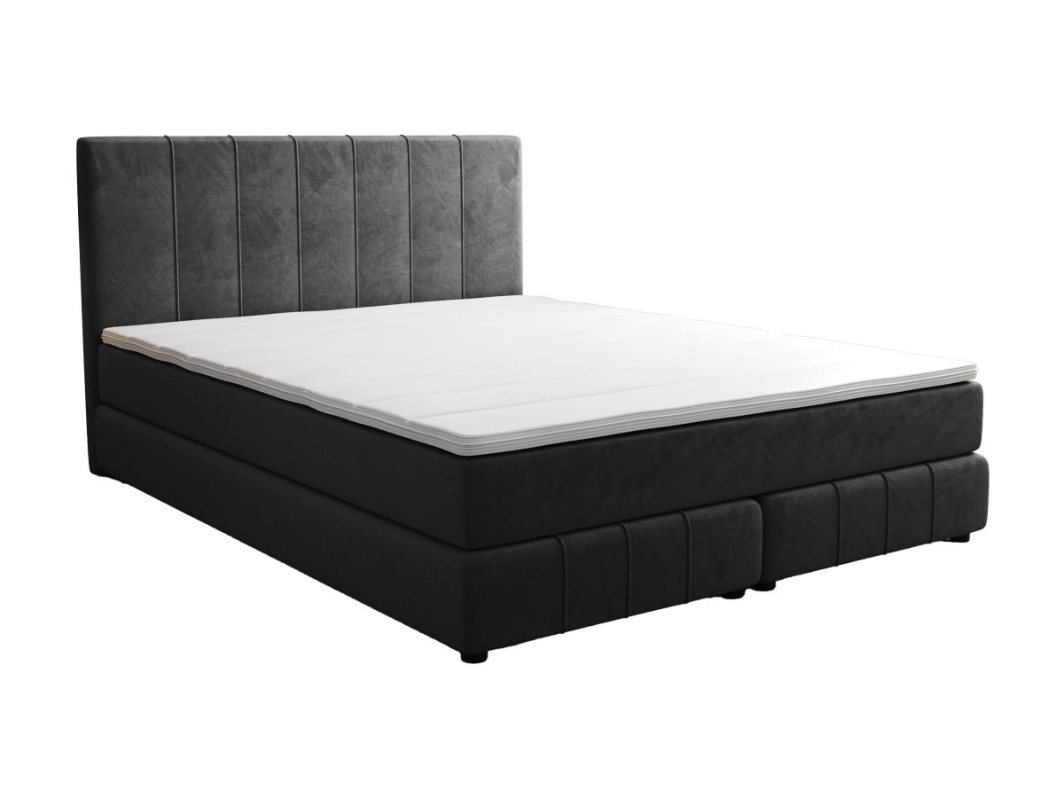 Boxspringbett mit Kopfteil + Lattenrost + Matratze + Topper - 160 x 200 cm günstig online kaufen