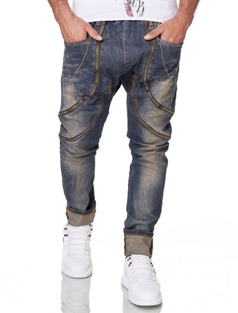 KINGZ Bequeme Jeans mit trendige Zierreißverschlüssen günstig online kaufen