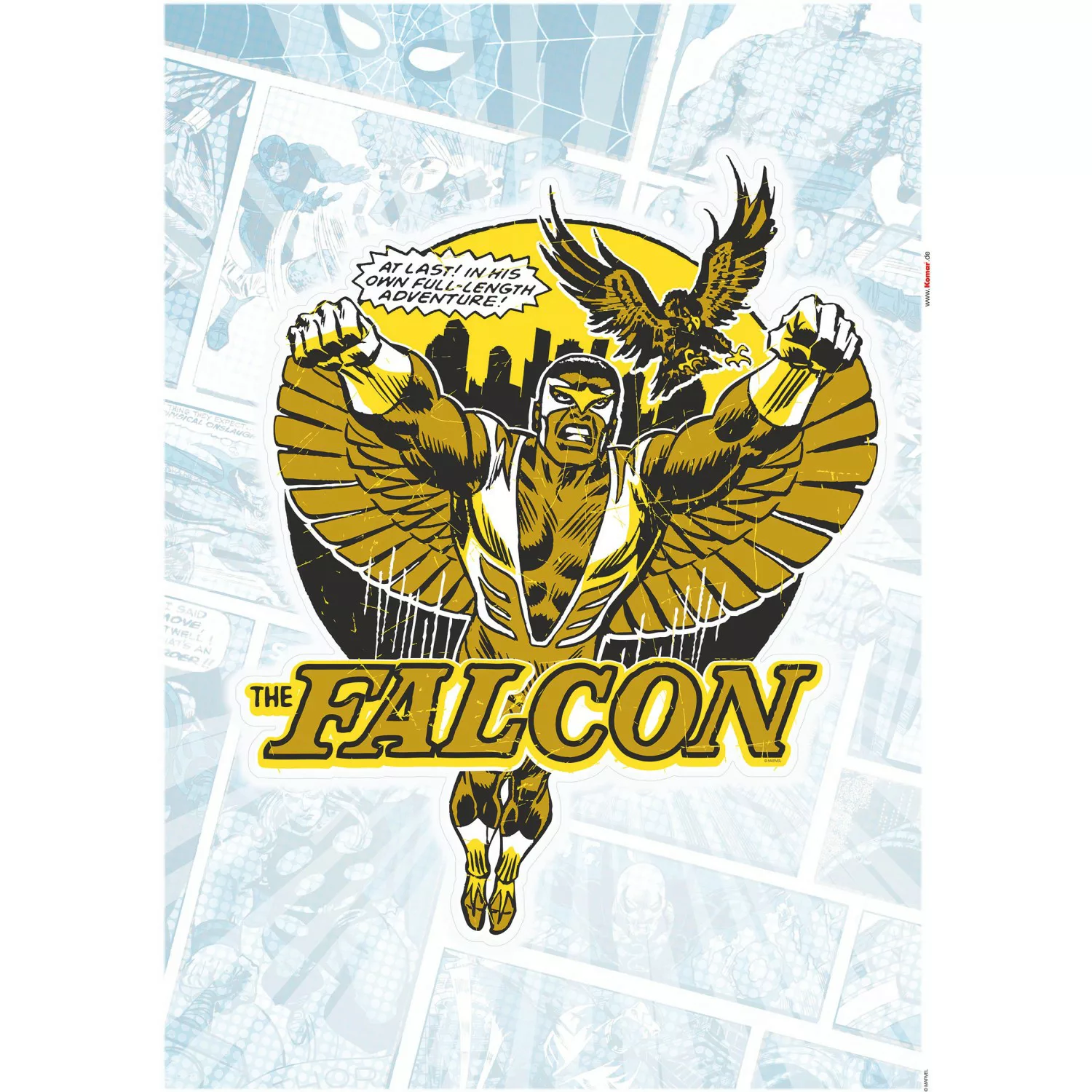 KOMAR Wandtattoo - Falcon Gold Comic Classic  - Größe 50 x 70 cm mehrfarbig günstig online kaufen
