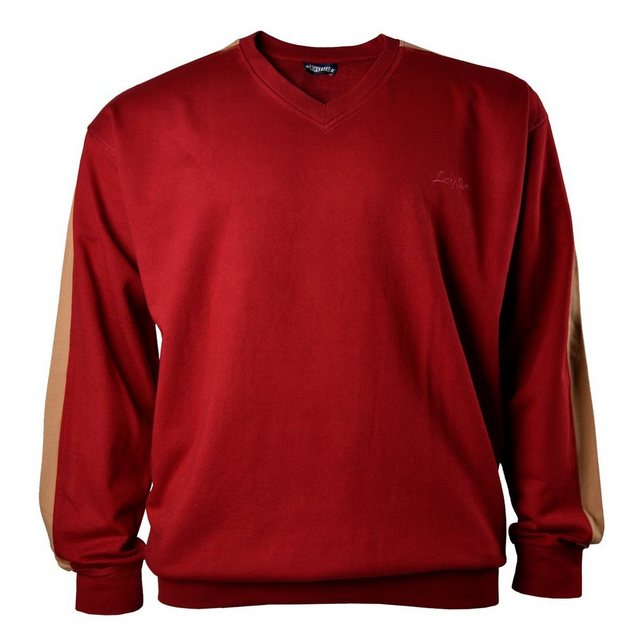 Lucky Star Sweater Übergrößen Sweatshirt rot-camel mit Einsätzen Lucky Star günstig online kaufen