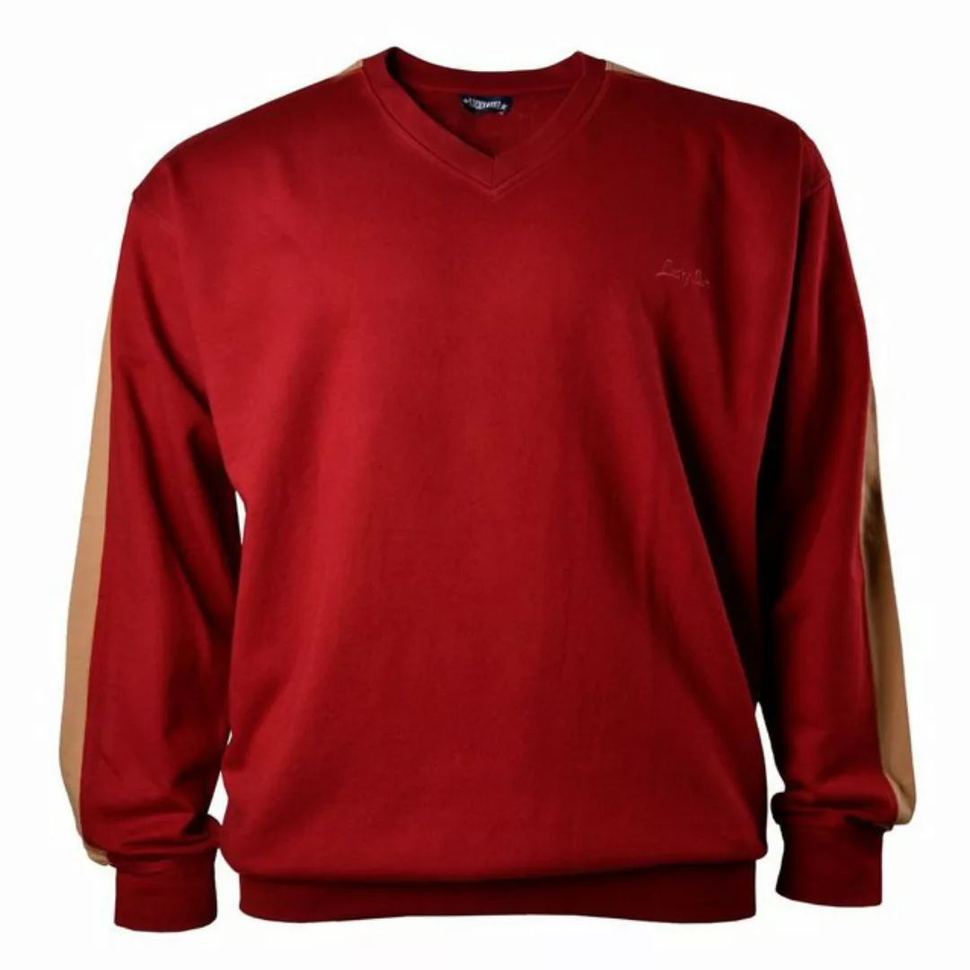 Lucky Star Sweater Übergrößen Sweatshirt rot-camel mit Einsätzen Lucky Star günstig online kaufen