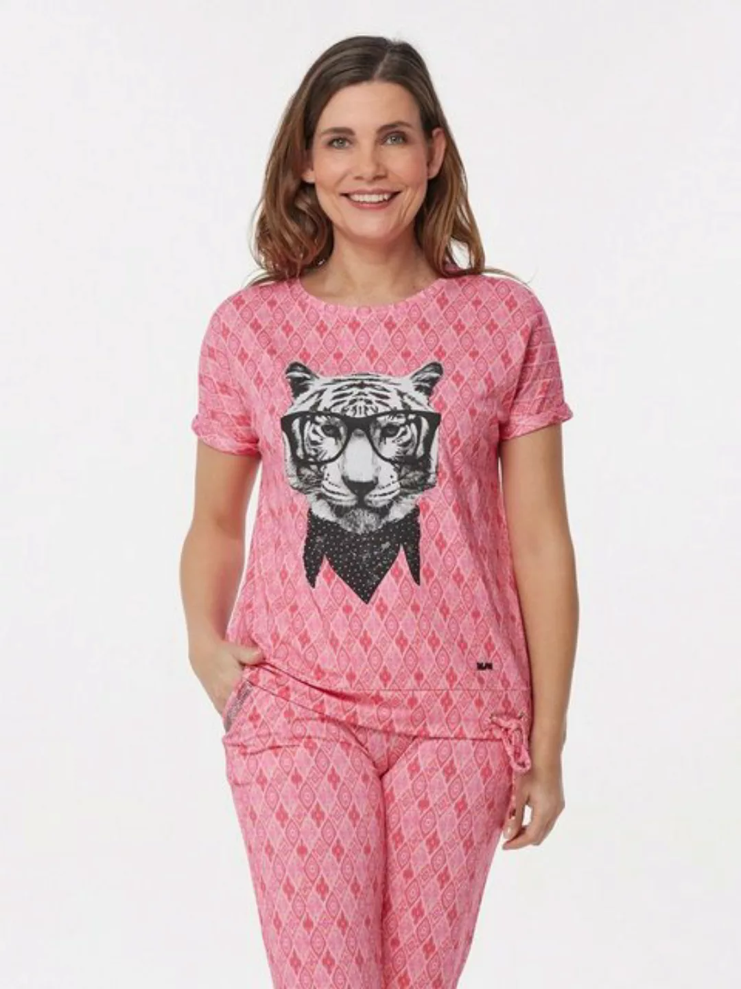 MONACO blue WEEKEND T-Shirt Druckbluse figurumspielend mit Tiger-Motiv günstig online kaufen