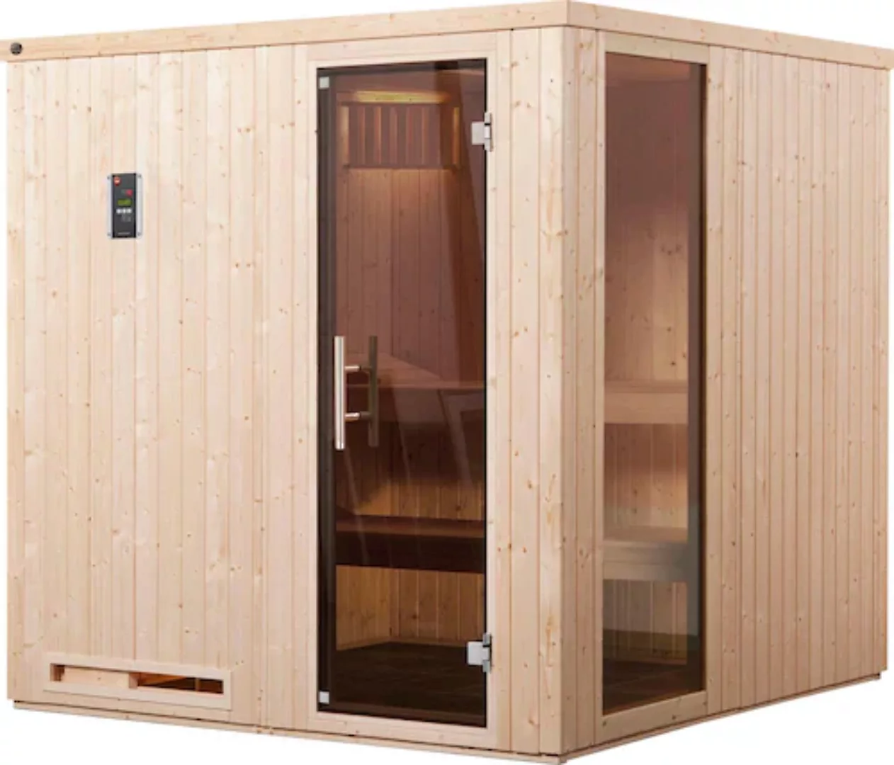 Weka Elementsauna Halmstad 2 Sparset 7,5 kW BioS digi. Steuerung Glastür Fe günstig online kaufen