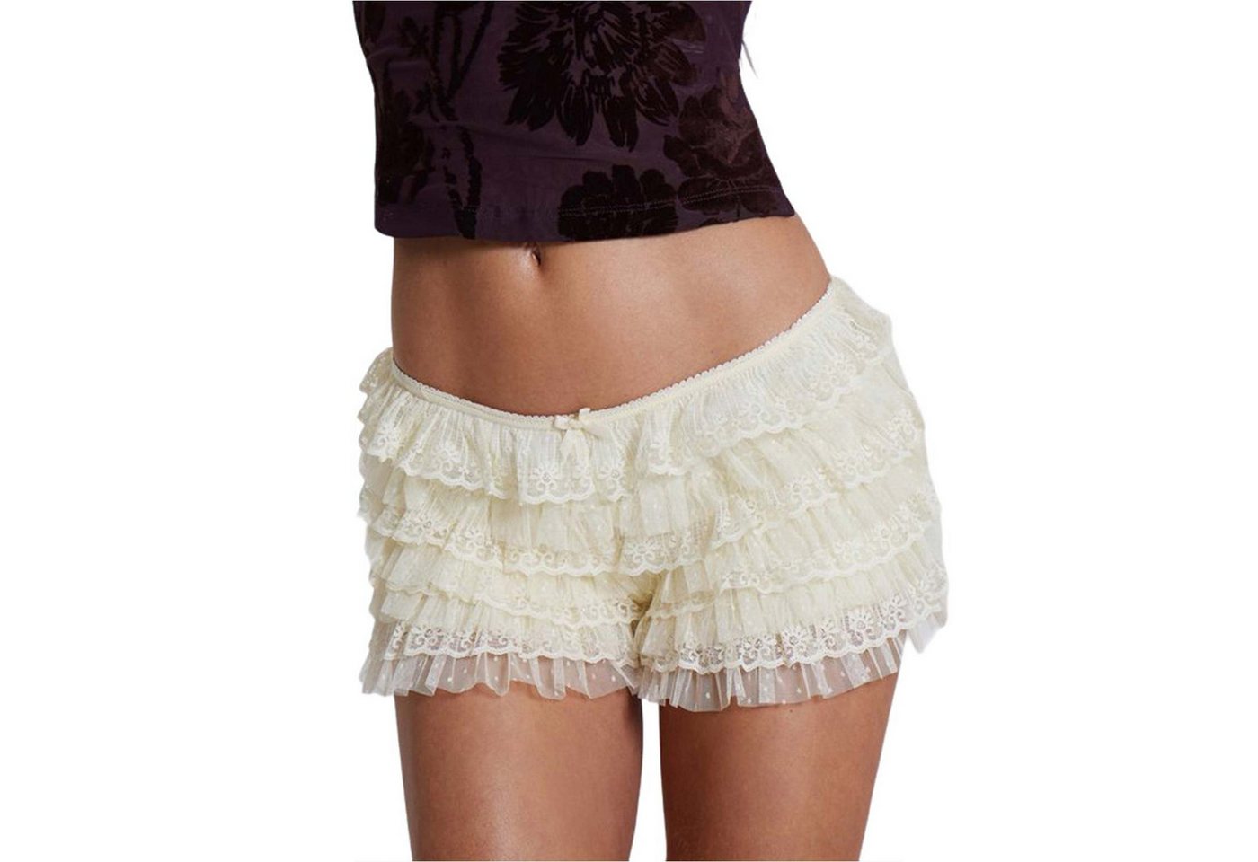 Refttenw Shorts Sexy Shorts mit Rüschenspitze für Damen, mehrlagige Pumphos günstig online kaufen