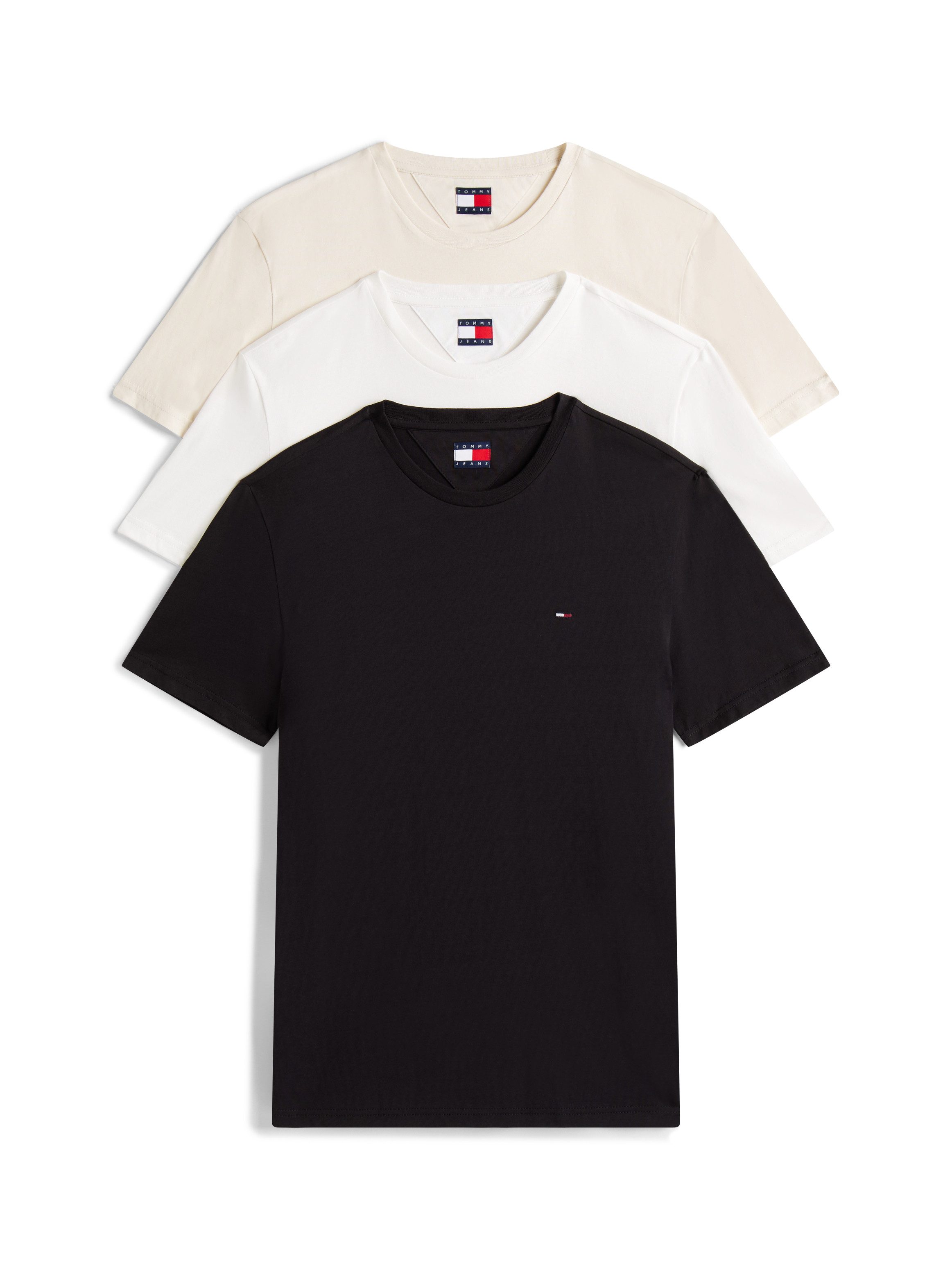 Tommy Jeans T-Shirt "TJM XSLIM 3 PACK TEE", Mit Rundhalsausschnitt günstig online kaufen