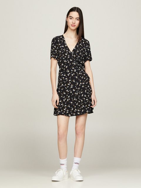 Tommy Jeans Wickelkleid TJW FLORAL RUFFLE WRAP DRESS mit V-Ausschnitt günstig online kaufen