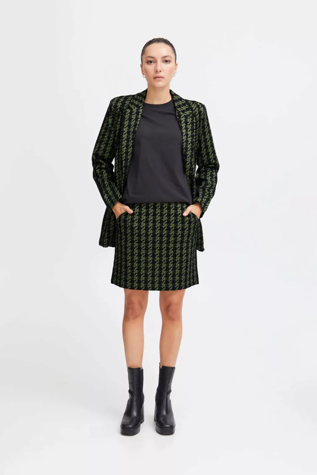 Ichi Minirock IHKATE HOUNDSTOOTH SK Modischer Rock passen zum Blazer günstig online kaufen