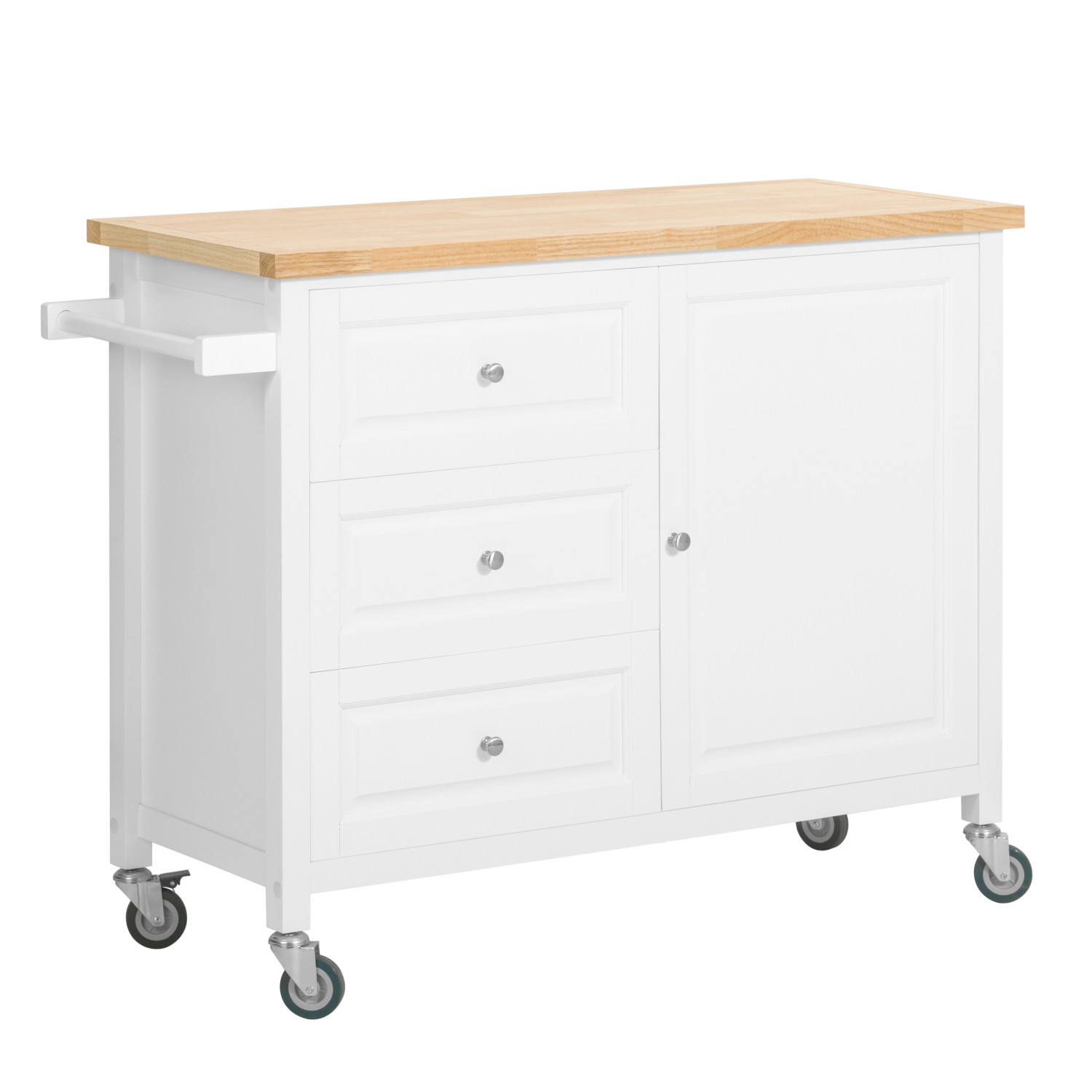 SoBuy Kücheninsel mit 3 Schubladen und 1 Tür Küchenschrank Sideboard FKW106 günstig online kaufen