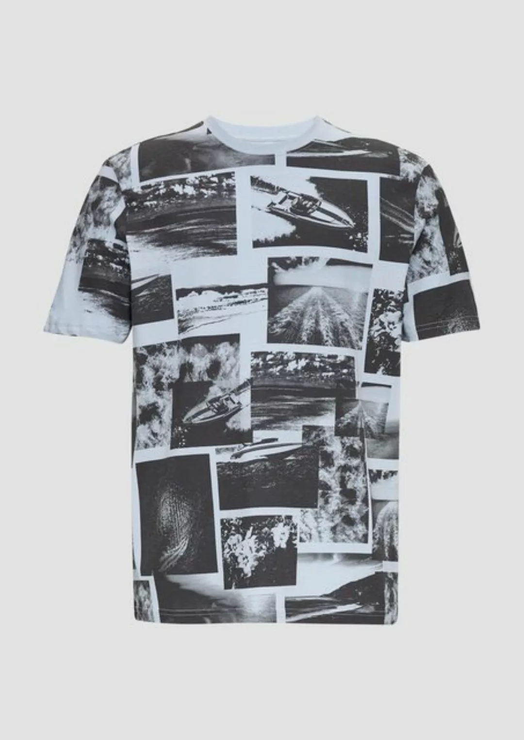 QS Kurzarmshirt T-Shirt aus Baumwoll-Jersey mit All-over-Print günstig online kaufen