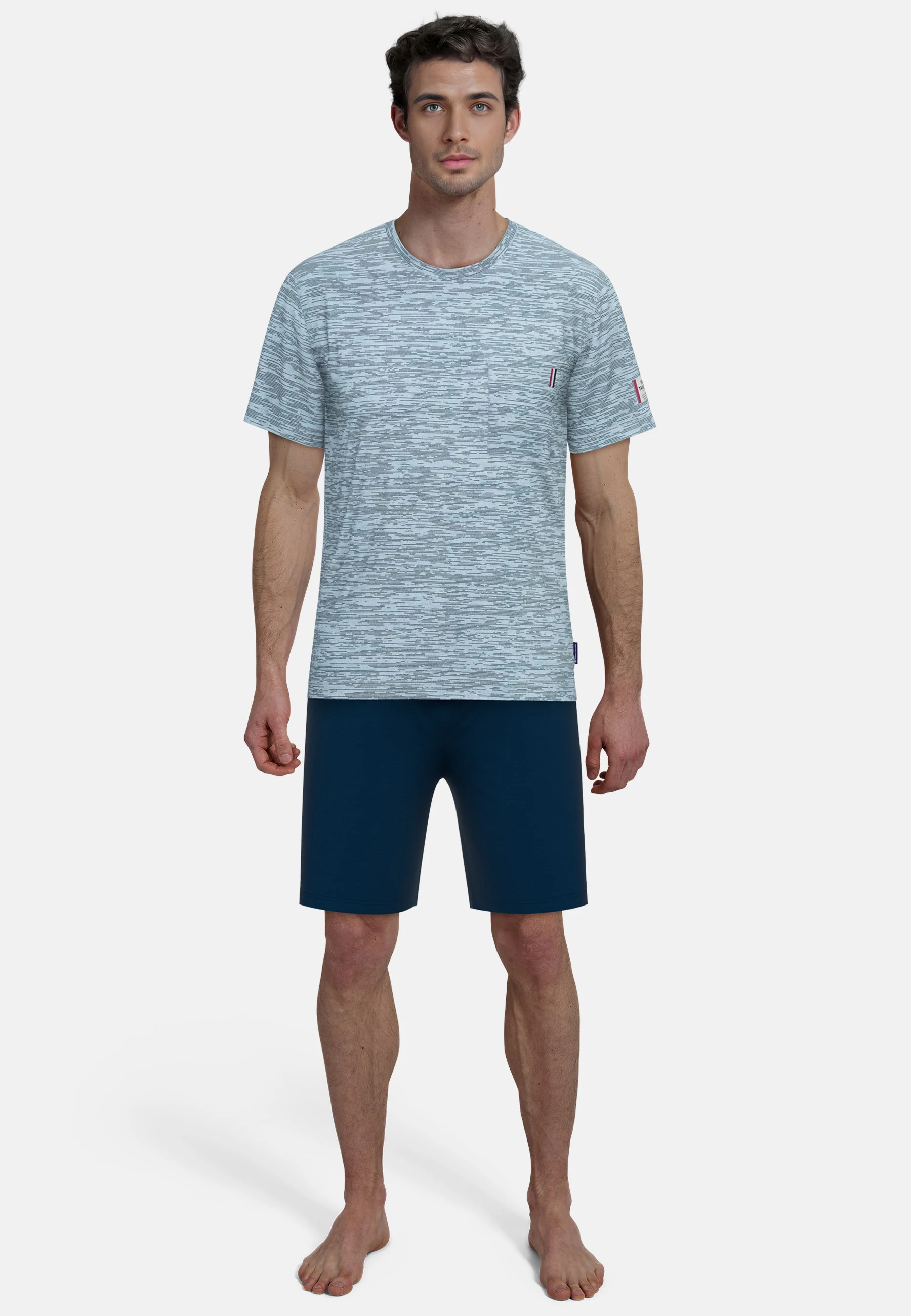 TOM TAILOR Shorty "Kilkenny", (2 tlg.), Mit Muster, Kurzarm, Rundhalsaussch günstig online kaufen