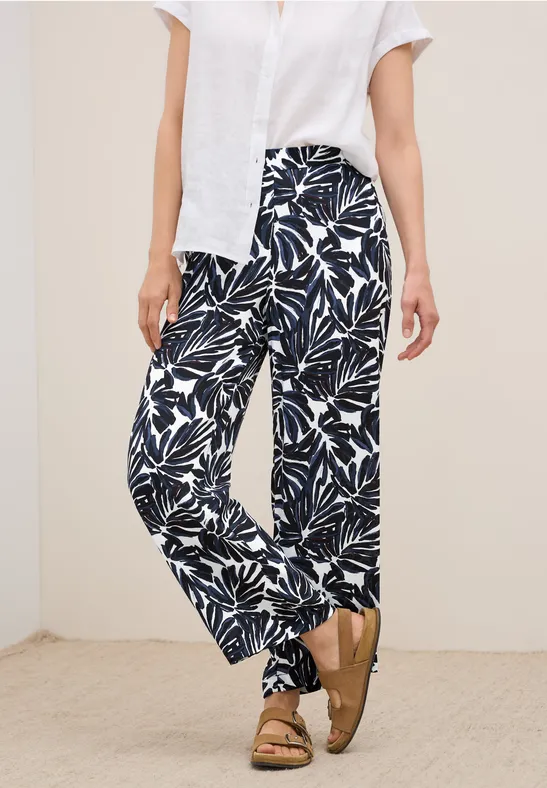 Gemusterte Crepe Hose günstig online kaufen