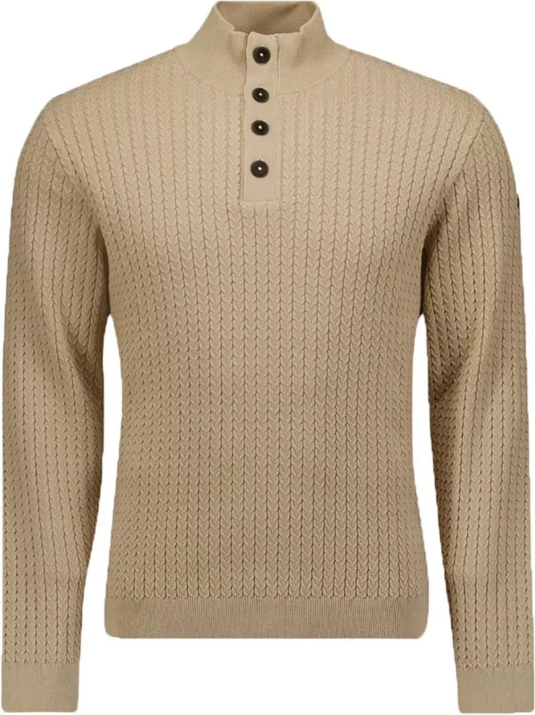 No Excess Mocker Pullover Beige - Größe 3XL günstig online kaufen