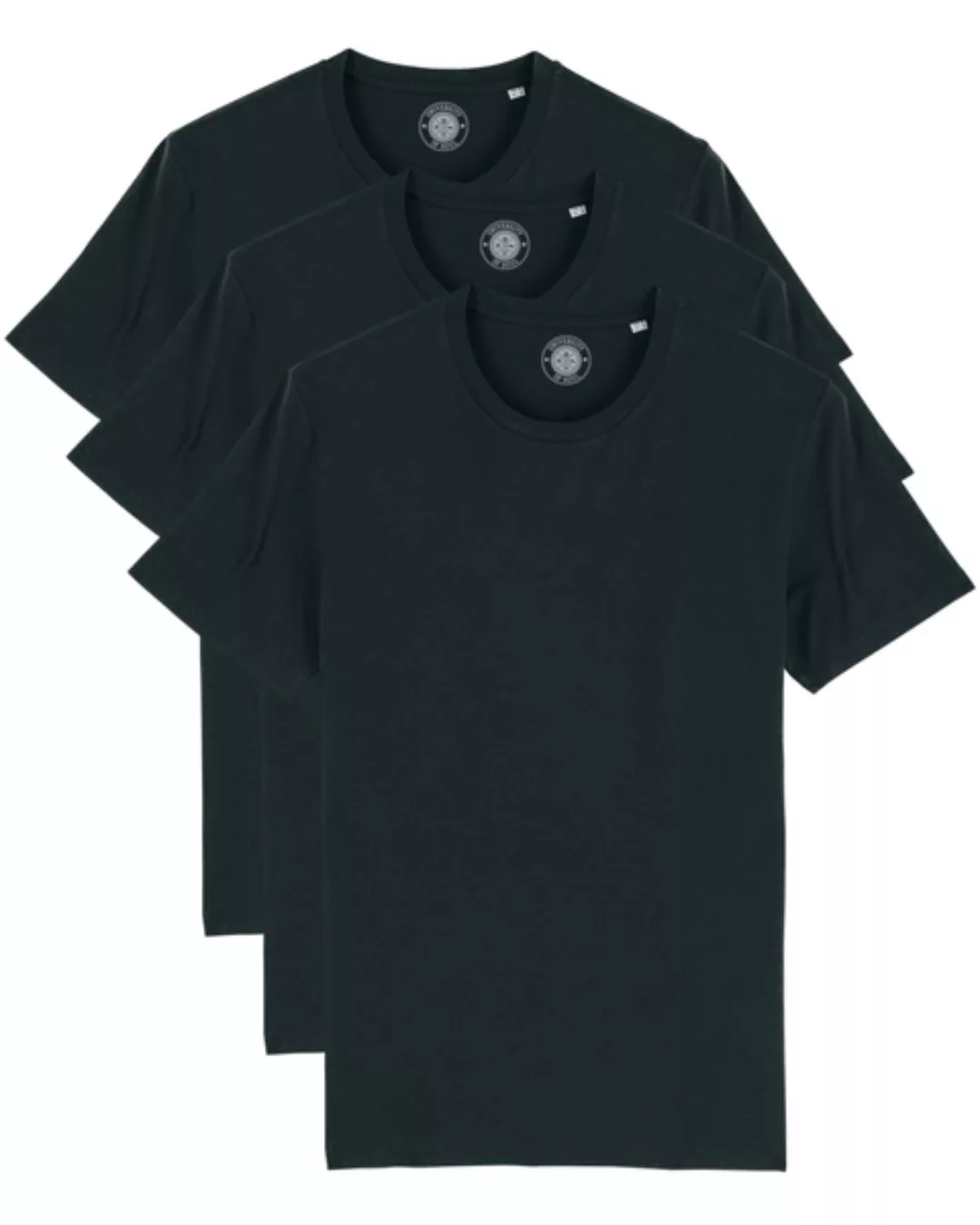 3er Pack Herren T-shirt Aus Bio-baumwolle "Charlie", Weiß Und Schwarz günstig online kaufen
