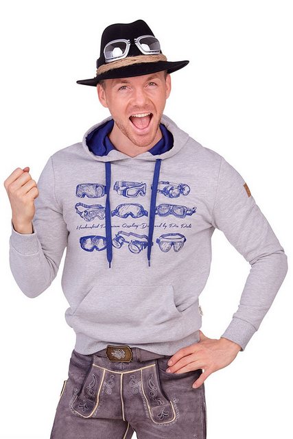 Piz Palü Strickpullover Hoodie Herren - STALLWANG - kieselgrau günstig online kaufen