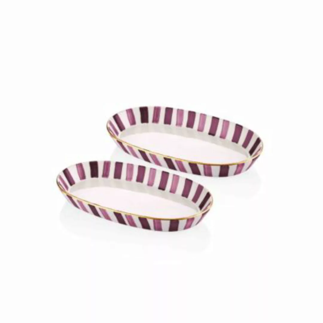 THE MIA Fez ovaler Servierteller 2-tlg. Set 17 x 30 x 4 cm violett günstig online kaufen