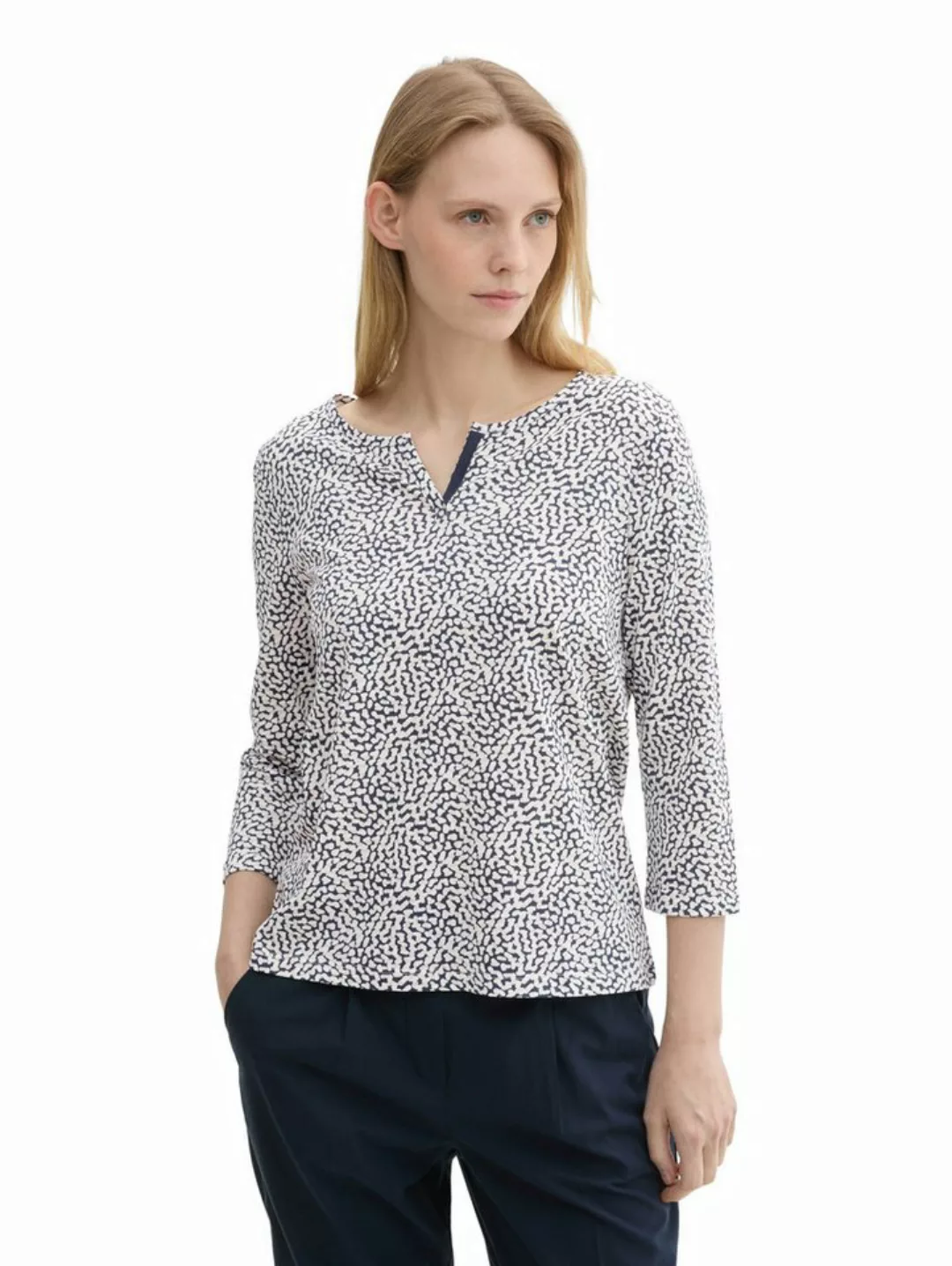 TOM TAILOR Henleyshirt mit All-Over Print günstig online kaufen