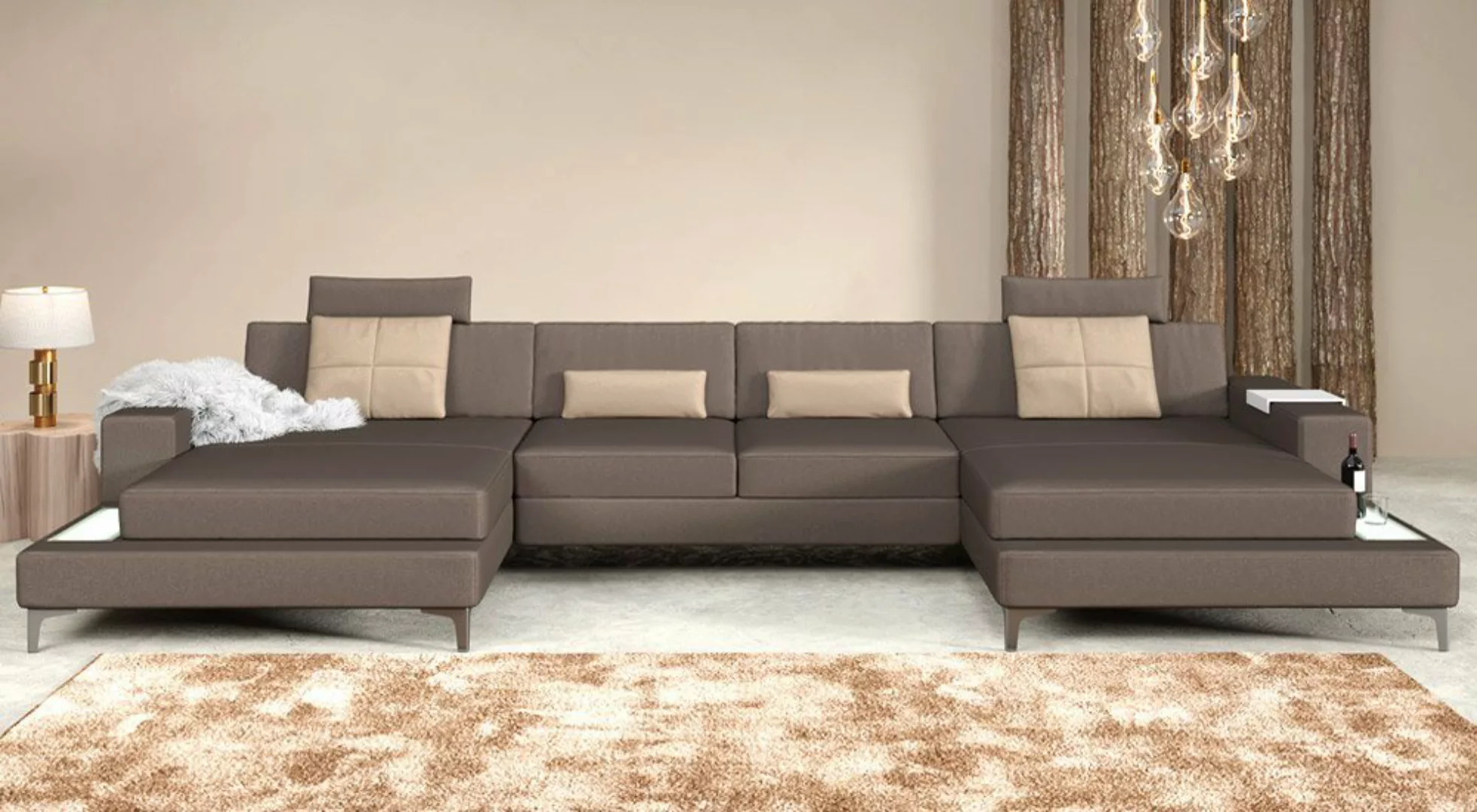 BULLHOFF Wohnlandschaft Wohnlandschaft XXL Sofa Ecksofa Eckcouch U-Form Des günstig online kaufen