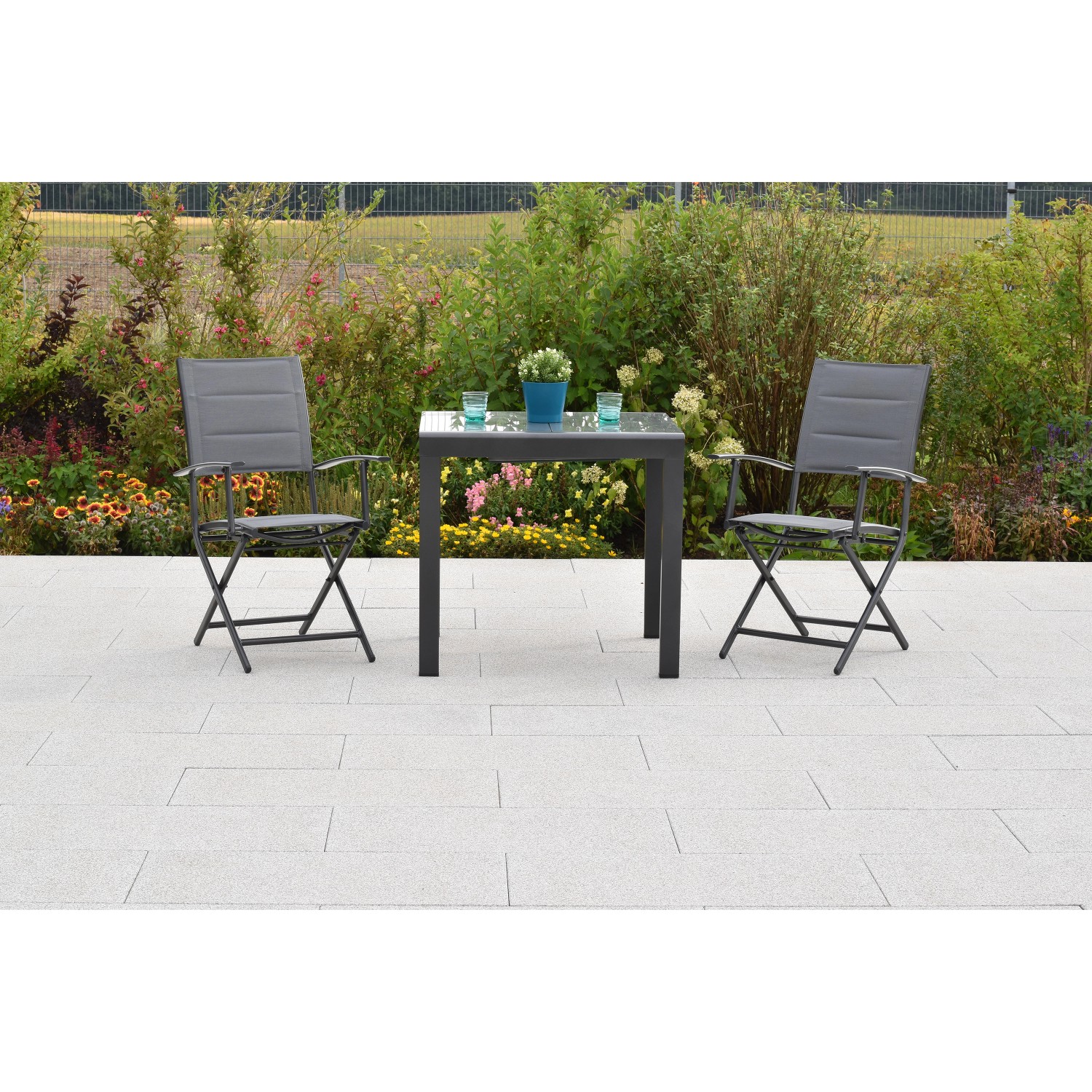 Merxx Florenz Set 3-tlg 2 Klappsessel Balkon-Tisch Ausziehbar 80/120 x 70 x günstig online kaufen