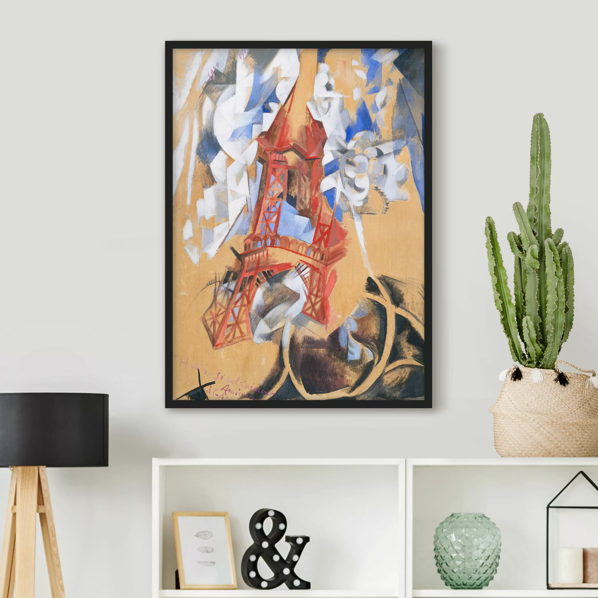 Bild mit Rahmen Kunstdruck - Hochformat Robert Delaunay - Der Eiffelturm günstig online kaufen