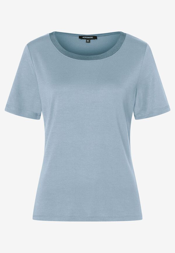 T-Shirt mit Zierkante, hellblau günstig online kaufen
