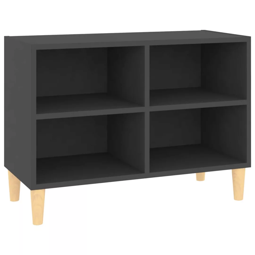 Tv-schrank Mit Massivholz-beinen Grau 69,5x30x50 Cm günstig online kaufen