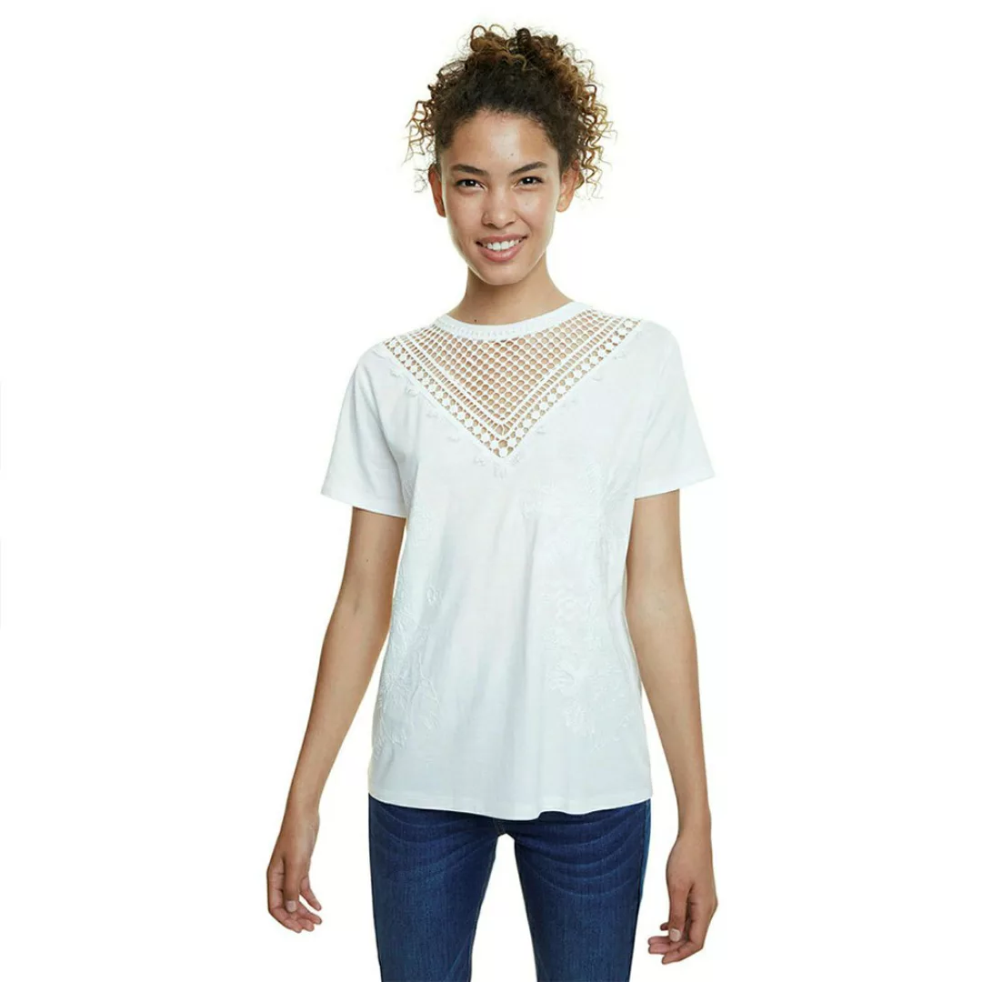 Desigual Tropic Thoughts Kurzärmeliges T-shirt M White günstig online kaufen