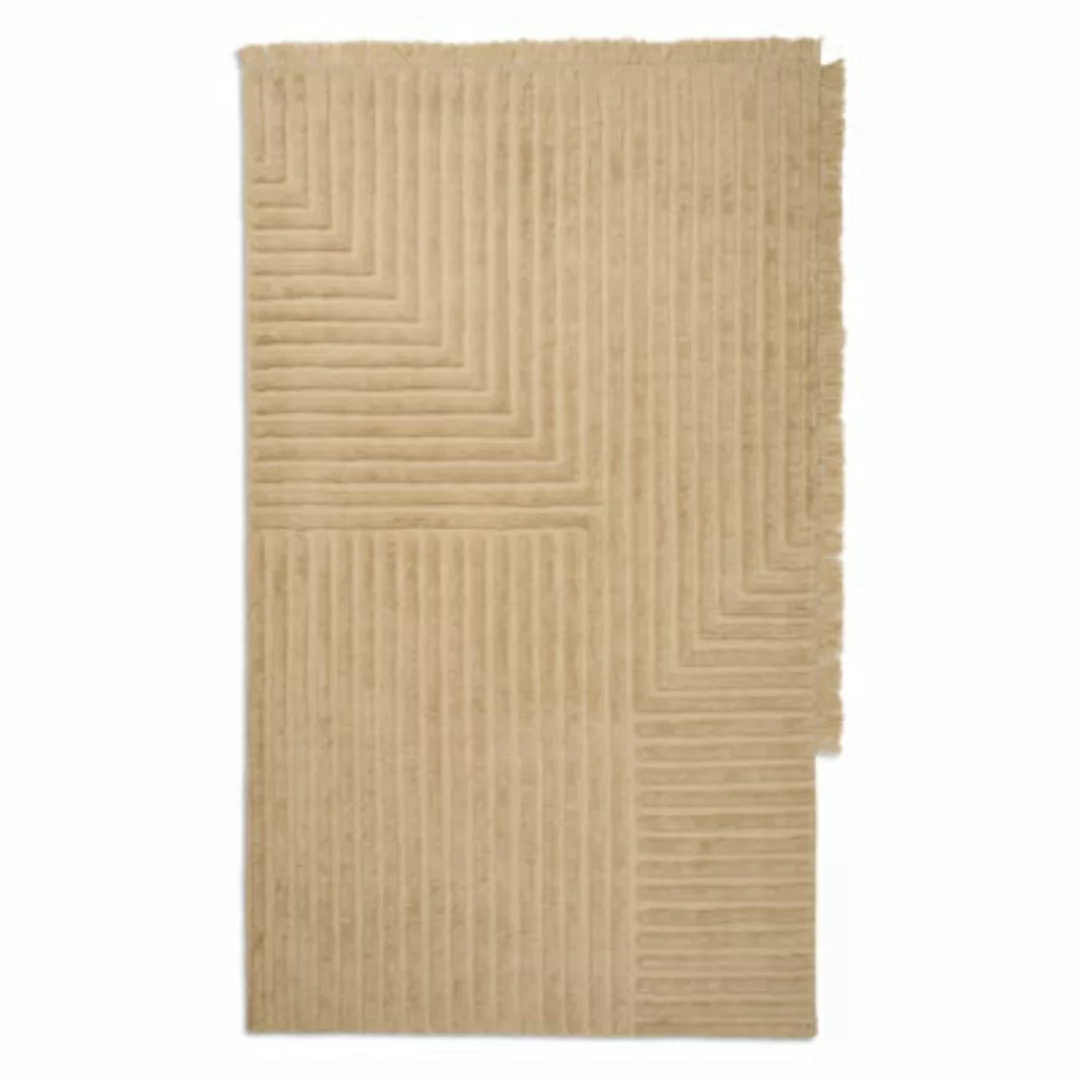 Teppich Crease Wool Large textil beige / 250 x 160 cm - Handgewebte, handge günstig online kaufen