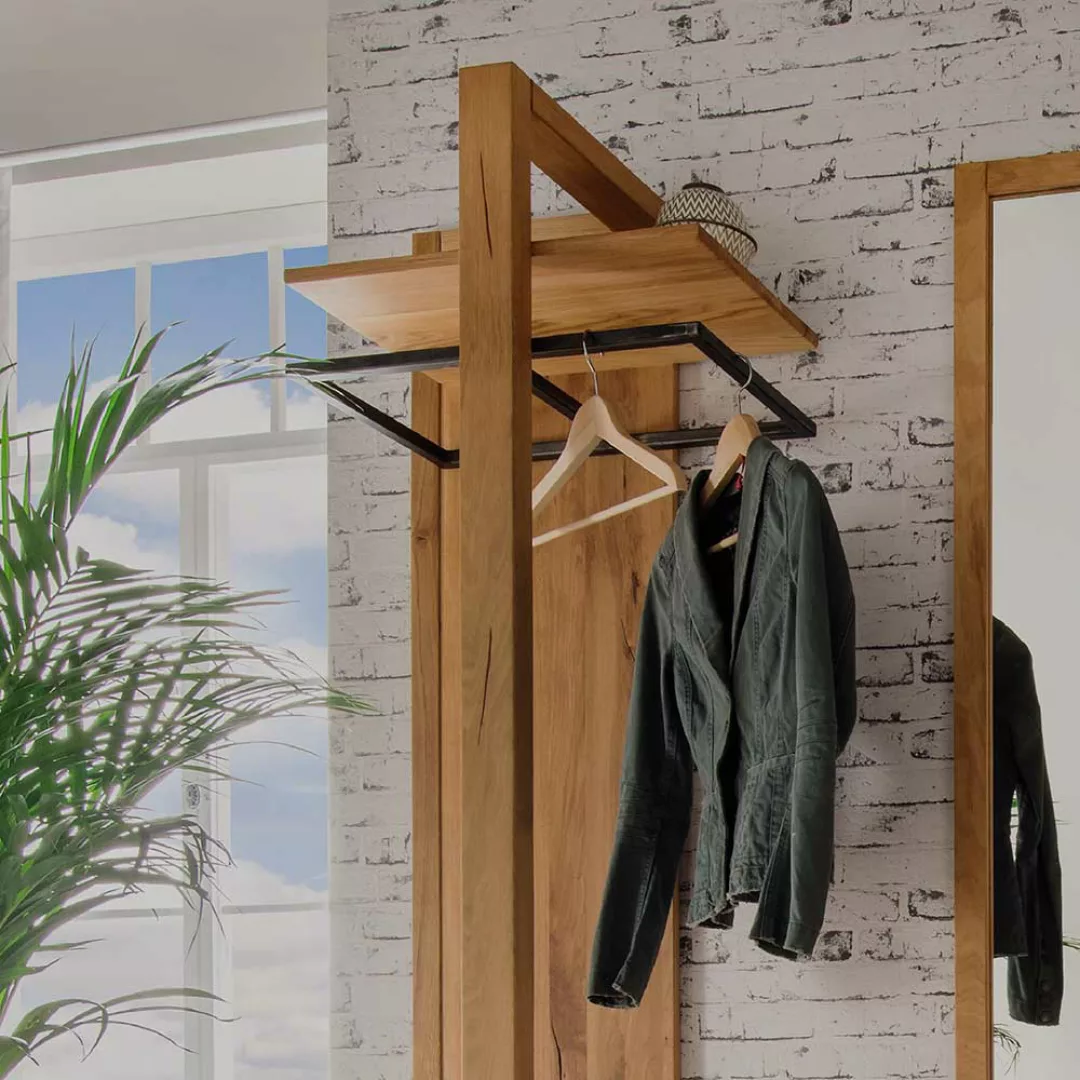 Garderobenpaneel aus Wildeiche Massivholz 200 cm hoch günstig online kaufen