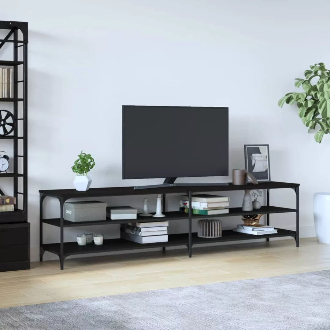 Vidaxl Tv-schrank Schwarz 200x30x50 Cm Holzwerkstoff Und Metall günstig online kaufen