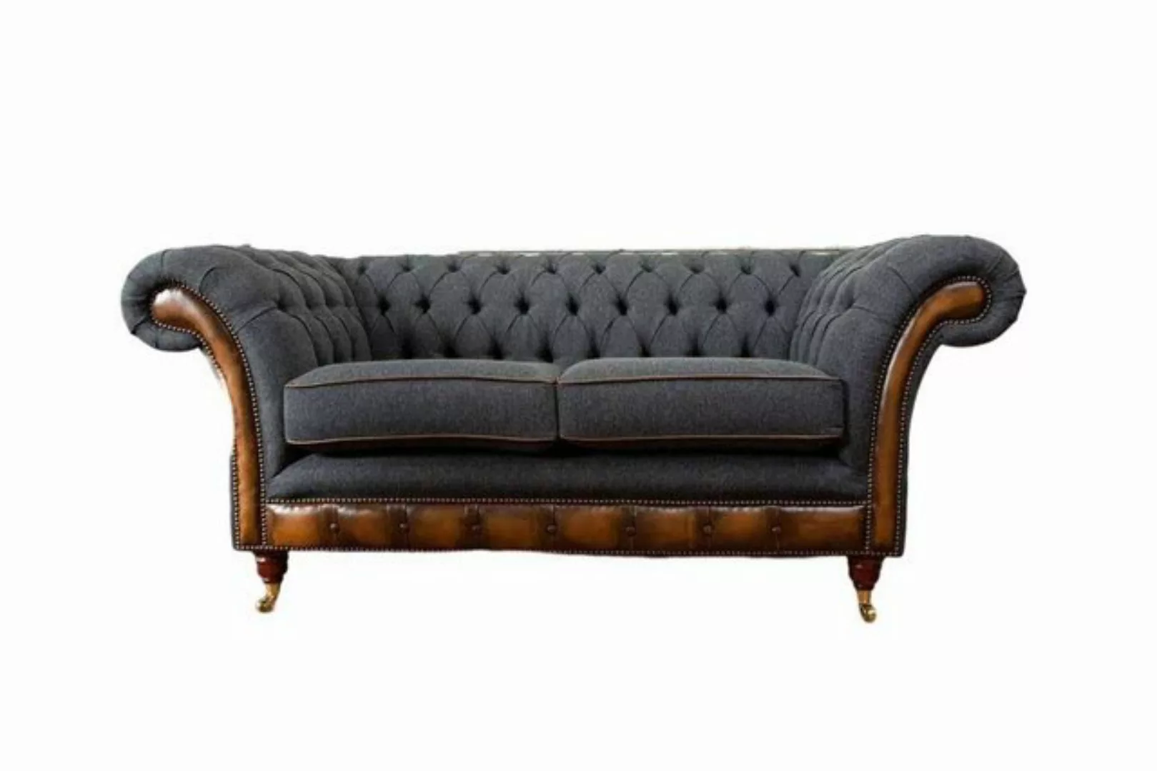 JVmoebel Sofa Luxus Grauer Chesterfield Zweisitzer Polster Couch 2-Sitzer N günstig online kaufen