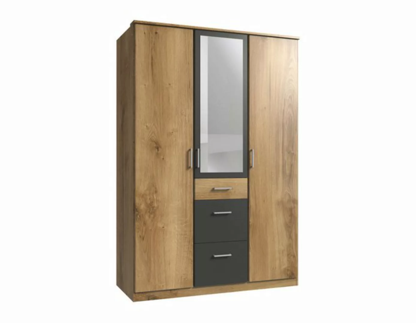 Kleiderschrank 3trg mit 1 Spiegel CLICK von WIMEX braun günstig online kaufen