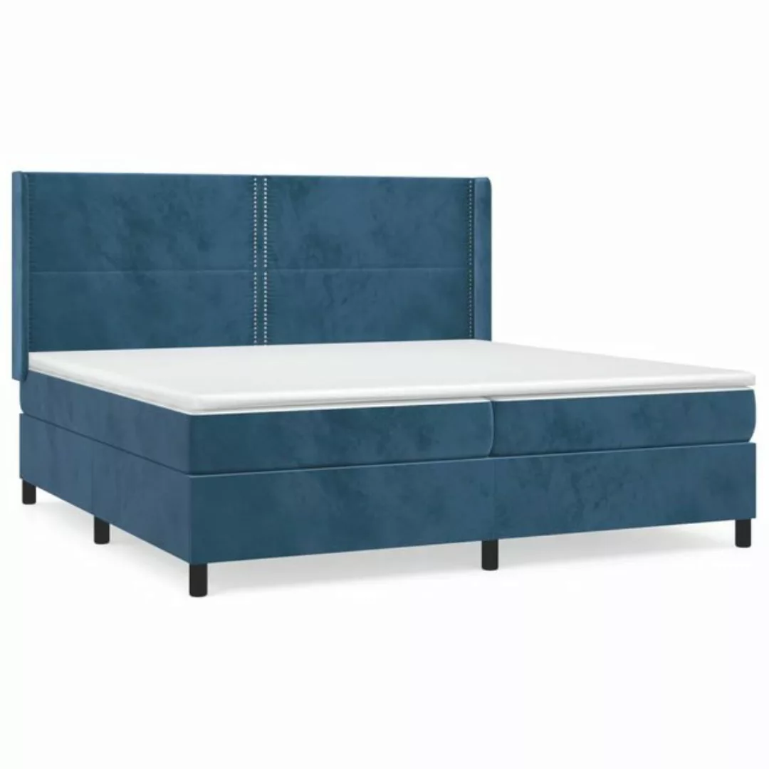 vidaXL Boxspringbett Boxspringbett mit Matratze Dunkelblau 200x200 cm Samt günstig online kaufen