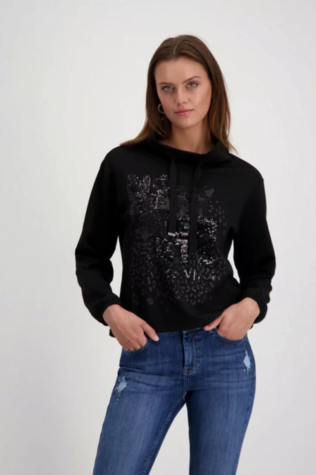 Monari Sweatshirt Sweatshirt mit tonigem Print schwarz günstig online kaufen