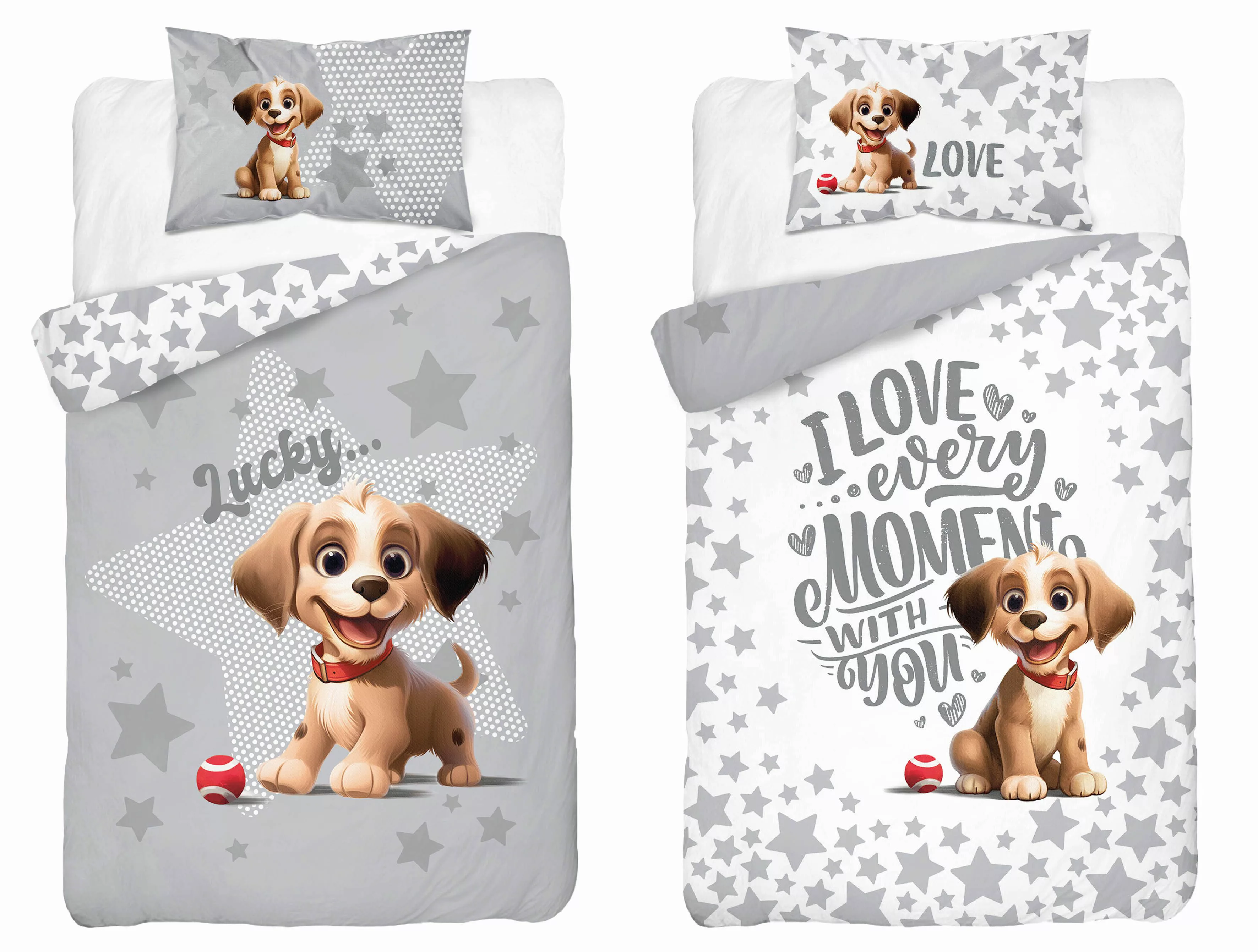 Häßler Homefashion Babybettwäsche Set süßer Hund günstig online kaufen