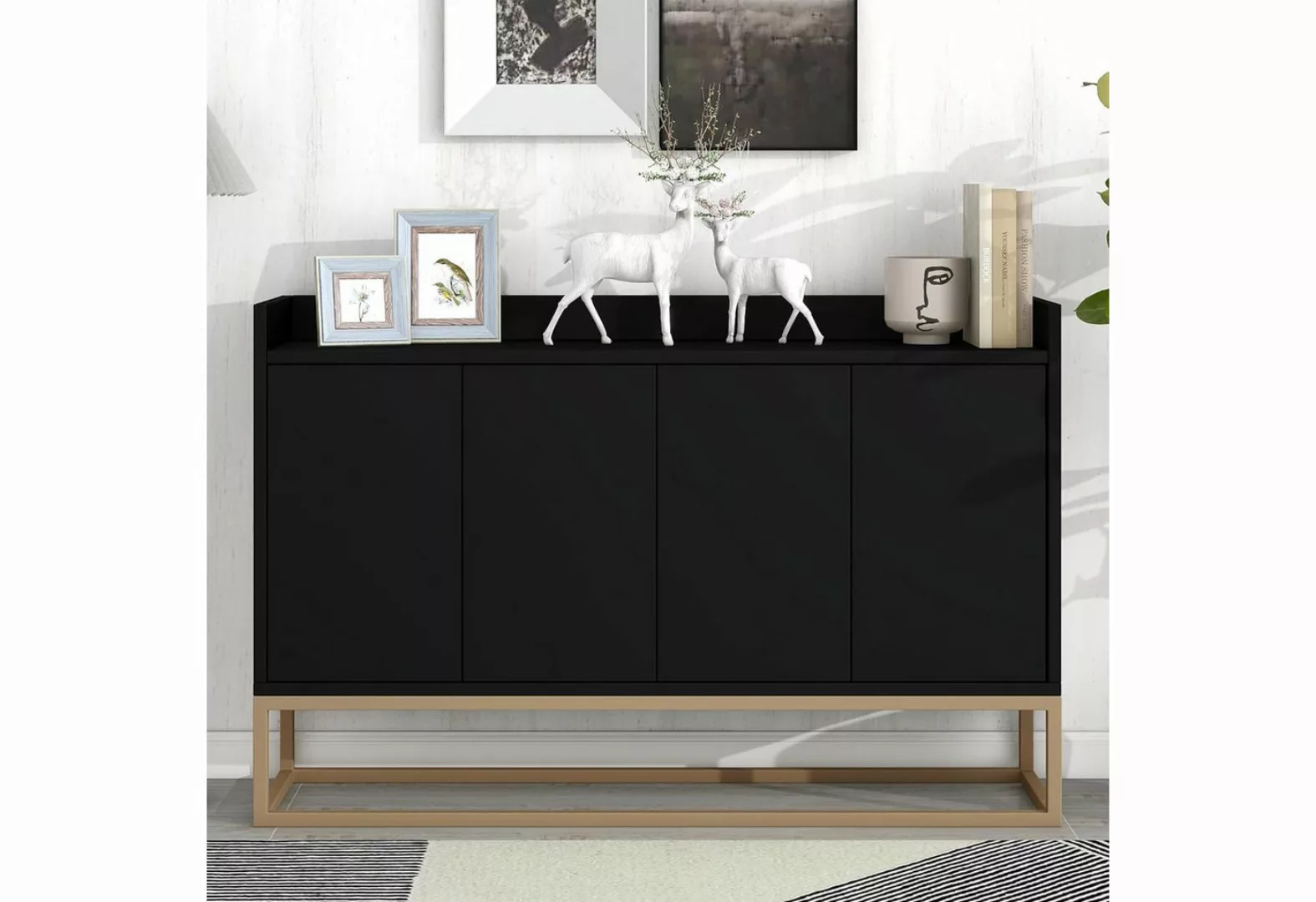 IDEASY Buffet Aufbewahrungsschrank, Sideboard mit 4 Türen, (verstellbaren R günstig online kaufen