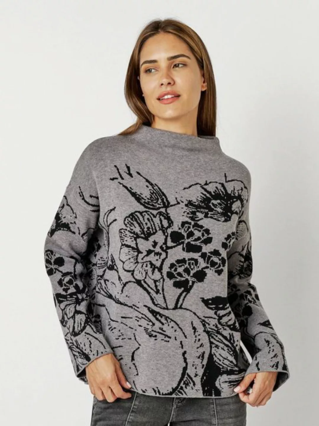 TONI Stehkragenpullover Gitta mit Blumenmuster günstig online kaufen