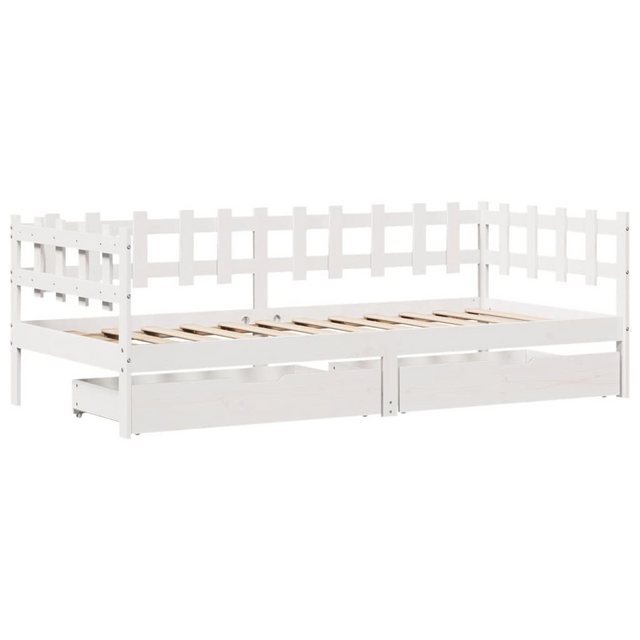 vidaXL Bett Tagesbett mit Schubladen Weiß 80x200 cm Kiefernholz günstig online kaufen