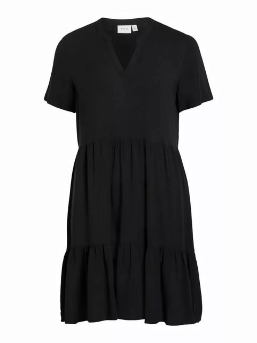 Vila Shirtkleid Lockeres Sommer Dress Stufen-Look Volant Kleid mit V-Neck ( günstig online kaufen