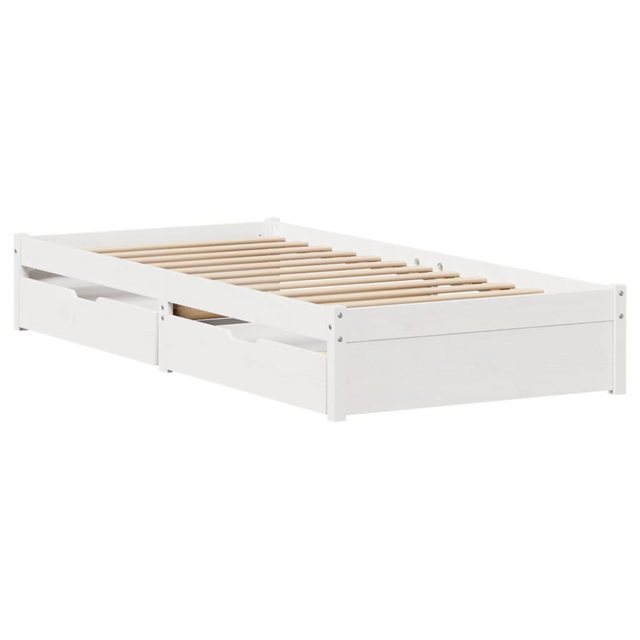 vidaXL Bett Massivholzbett ohne Matratze Weiß 90x200 cm Kiefernholz günstig online kaufen