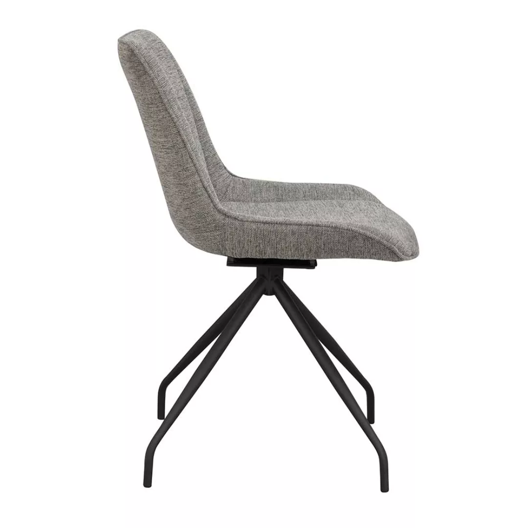 Esstisch Stühle in Grau Webstoff drehbar (2er Set) günstig online kaufen