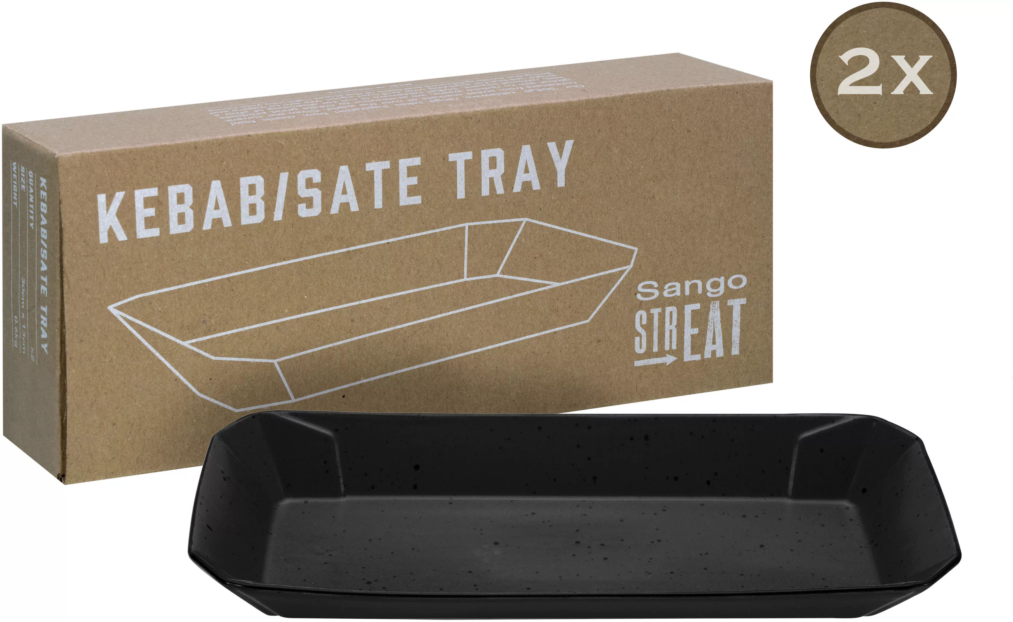 CreaTable Servierset Streat Tray Kebab/Satay creme Steinzeug günstig online kaufen